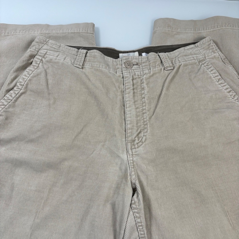 Gap Mens 33x32 Tan Corduroy Pants Loose Fit Khakis Baggy Cotton Y2K